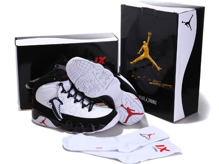 Hot Air Jordan 9 (IX) White Black True Red 2014